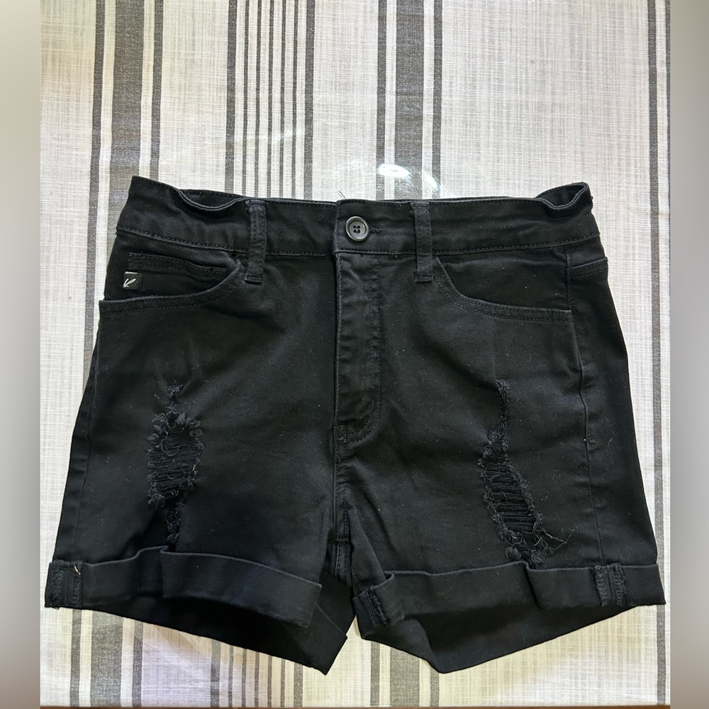 KanCan Black Distressed Jean Shorts